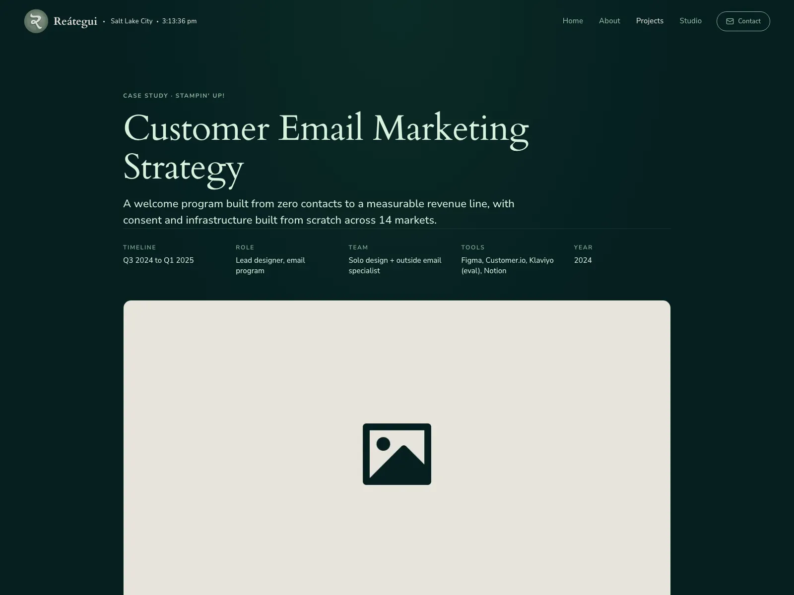 Case study page showing the long-form narrative template.